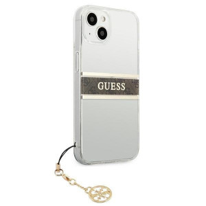 Оригинален гръб GUESS 4G Charms GUHCP13SKB4GBR - iPhone 13 mini прозрачен / кафяв - Img 4
