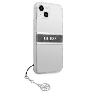 Оригинален гръб GUESS 4G Charms GUHCP13SKB4GGR - iPhone 13 mini прозрачен / сив - Img 4