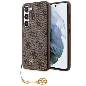 Оригинален гръб GUESS 4G Charms GUHCS23MGF4GBR - Samsung Galaxy S23+ кафяв - Img 1