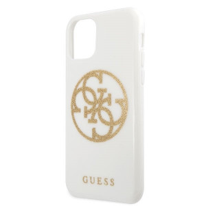 Оригинален гръб GUESS 4G Circle Glitter - iPhone 11 Pro Max бял - Img 3