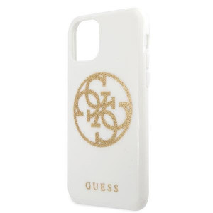 Оригинален гръб GUESS 4G Circle Glitter - iPhone 11 Pro Max бял - Img 7