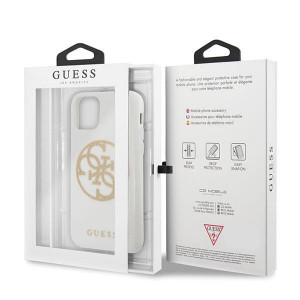 Оригинален гръб GUESS 4G Circle Glitter - iPhone 11 Pro Max бял - Img 12