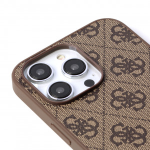 Оригинален гръб GUESS 4G Metal Gold Logo GUHCP14XG4GFBR - iPhone 14 Pro Max кафяв - Img 11