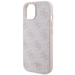 Оригинален гръб GUESS 4G Metal Gold Logo - iPhone 15 розов - Img 6