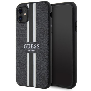 Оригинален гръб GUESS 4G Printed Stripe MagSafe GUHMN61P4RPSK - iPhone 11 черен - Img 1