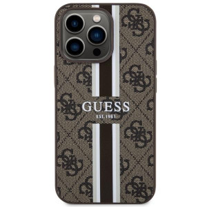Оригинален гръб GUESS 4G Printed Stripe MagSafe GUHMP13XP4RPSW - iPhone 13 Pro Max кафяв - Img 3