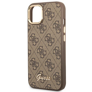 Оригинален гръб GUESS 4G Vintage Gold Logo GUHCP14MHG4SHW - iPhone 14 Plus кафяв - Img 6