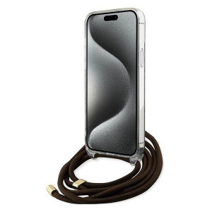 Оригинален гръб GUESS Crossbody Cord 4G Print - iPhone 15 Pro Max кафяв - Img 4