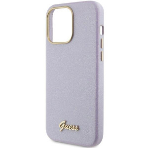Оригинален гръб GUESS Glitter Glossy Script - iPhone 15 Pro Max лилав - Img 6