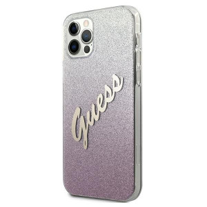 Оригинален гръб GUESS Glitter Gradient GUHCP12MPCUGLSPI - iPhone 12 / 12 Pro розов - Img 2