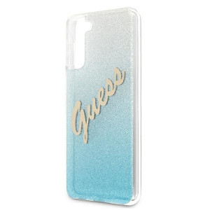 Оригинален гръб GUESS Glitter Gradient Script GUHCS21MPCUGLSBL - Samsung Galaxy S21+ 5G син - Img 6