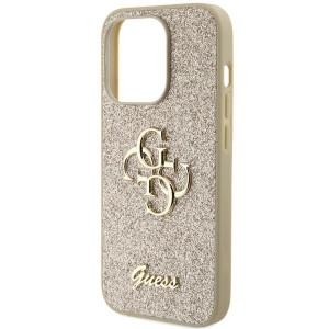 Оригинален гръб GUESS Glitter Script Big 4G - iPhone 15 Pro златист - Img 6