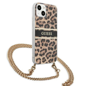 Оригинален гръб GUESS Gold Strap GUHCP13SKBCLE - iPhone 13 mini леопард - Img 4