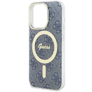 Оригинален гръб GUESS IML 4G MagSafe - iPhone 15 Pro син - Img 6