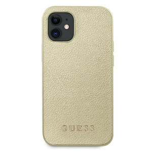 Оригинален гръб GUESS Iridescent GUHCP12SIGLGO - iPhone 12 mini златист - Img 3