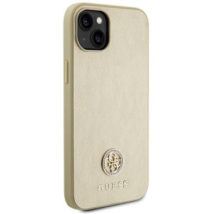 Оригинален гръб GUESS Leather 4G Metal Logo Strass - iPhone 15 златист - Img 4