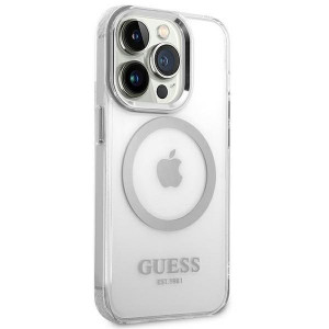 Оригинален гръб GUESS Metal Outline MagSafe GUHMP14XHTRMS - iPhone 14 Pro Max сребрист - Img 4