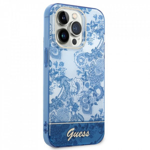 Оригинален гръб GUESS Porcelain GUHCP14XHGPLHB - iPhone 14 Pro Max син - Img 2