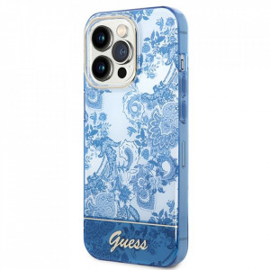 Оригинален гръб GUESS Porcelain GUHCP14XHGPLHB - iPhone 14 Pro Max син - Img 7