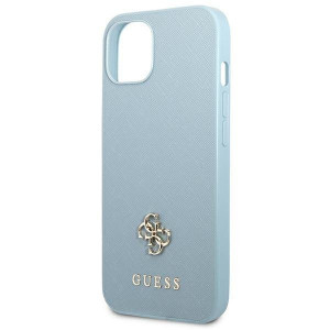 Оригинален гръб GUESS Saffiano 4G Small Metal Logo GUHCP13MPS4MB - iPhone 13 син - Img 6