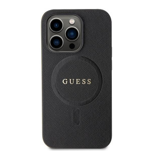 Оригинален гръб GUESS Saffiano MagSafe GUHMP15LPSAHMCK - iPhone 15 Pro черен - Img 3