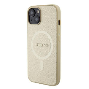 Оригинален гръб GUESS Saffiano MagSafe GUHMP15MPSAHMCB - iPhone 15 Plus златист - Img 2