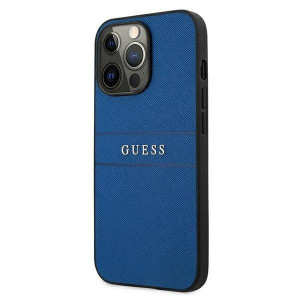 Оригинален гръб GUESS Saffiano Stripe GUHCP13LPSASBBL - iPhone 13 Pro син - Img 2