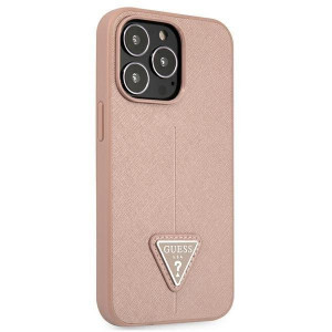 Оригинален гръб GUESS Saffiano Triangle Logo GUHCP13LPSATLP - iPhone 13 Pro розов - Img 4