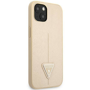 Оригинален гръб GUESS Saffiano Triangle Logo GUHCP14MPSATLE - iPhone 14 Plus бежов - Img 4