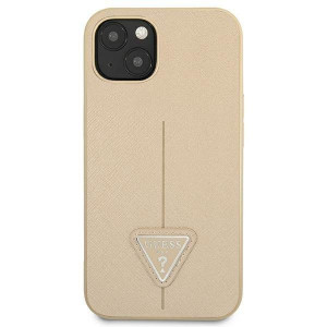 Оригинален гръб GUESS Saffiano Triangle Logo GUHCP14SPSATLE - iPhone 14 бежов - Img 3