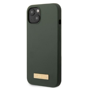 Оригинален гръб GUESS Silicone Logo Plate MagSafe GUHMP13MSBPLA - iPhone 13 зелено каки - Img 2