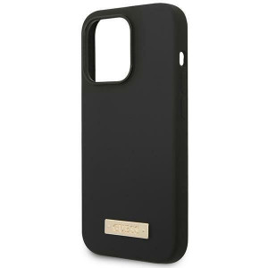 Оригинален гръб GUESS Silicone Logo Plate MagSafe GUHMP14XSBPLK - iPhone 14 Pro Max черен - Img 6