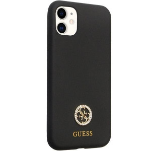 Оригинален гръб GUESS Silicone Logo Strass 4G GUHCN614DGPK Case - iPhone 11 черен - Img 4