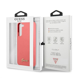 Оригинален гръб GUESS Silicone Script Metal Logo GUHCS22MLSLMGFU - Samsung Galaxy S22+ циклама - Img 8