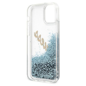 Оригинален гръб GUESS Silicone Vintage Gold Logo GUHCP12LGLVSBL - iPhone 12 Pro Max син - Img 8