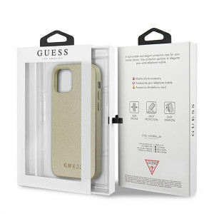 Оригинален гръб GUESS Silicone Vintage Gold Logo GUHCP12LIGLGO - iPhone 12 Pro Max златист - Img 10