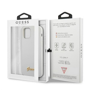 Оригинален гръб GUESS Silicone Vintage Gold Logo GUHCP12SLSLMGWH - iPhone 12 mini бял - Img 8