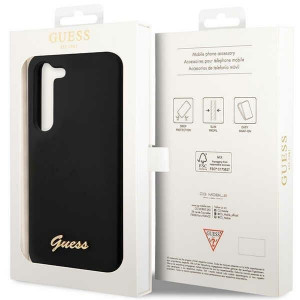 Оригинален гръб GUESS Silicone Vintage Gold Logo GUHCS23MSLSMK - Samsung Galaxy S23+ черен - Img 8