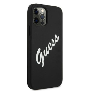 Оригинален гръб GUESS Silicone Vintage Script GUHCP12LLSVSBW - iPhone 12 Pro Max черен - Img 4