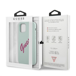 Оригинален гръб GUESS Silicone Vintage Script GUHCP12MLSVSBF - iPhone 12 / 12 Pro син - Img 8