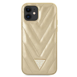 Оригинален гръб GUESS V-Quilted GUHCP12SPUVQTMLBE - iPhone 12 mini златист - Img 3