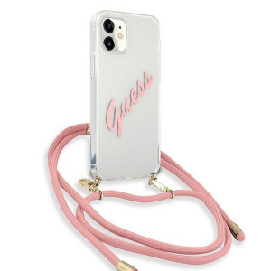 Оригинален гръб GUESS Vintage GUHCP12SCRTVSPI - iPhone 12 mini розов - Img 3