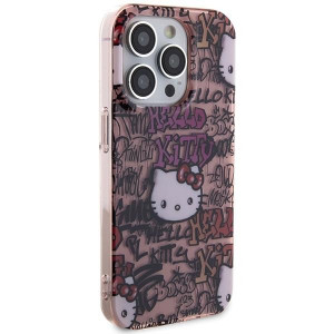 Оригинален гръб Hello Kitty IML Tags Graffiti - iPhone 15 Pro розов - Img 4