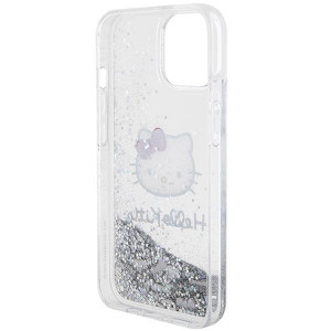 Оригинален гръб Hello Kitty Liquid Glitter Charms Kitty Head - iPhone 15 сребрист - Img 5