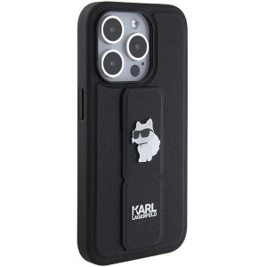Оригинален гръб KARL LAGERFELD Gripstand Saffiano Choupette Pins - iPhone 15 Pro черен - Img 5