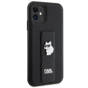 Оригинален гръб KARL LAGERFELD Gripstand Saffiano Choupette Pins - iPhone 11 черен - Img 4
