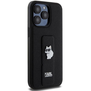Оригинален гръб KARL LAGERFELD Gripstand Saffiano Choupette Pins - iPhone 13 Pro Max черен - Img 4