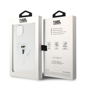 Оригинален гръб KARL LAGERFELD IML Ikonik MagSafe - iPhone 15 Plus прозрачен - Img 8