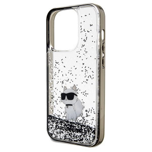 Оригинален гръб KARL LAGERFELD Liquid Glitter Choupette - iPhone 14 Pro прозрачен - Img 6