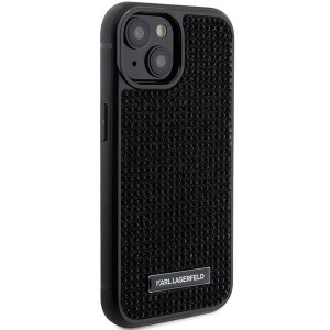 Оригинален гръб KARL LAGERFELD Rhinestone Logo Metal Plate - iPhone 15 черен - Img 4